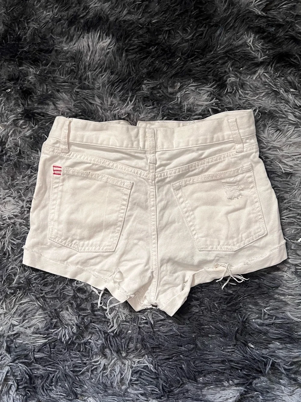 BDG white distressed denim shorts